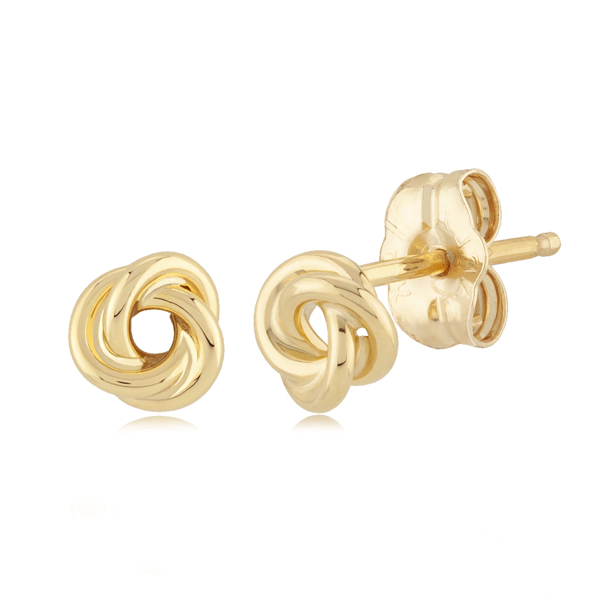 14K Yellow Gold small Love Knot Stud Earrings