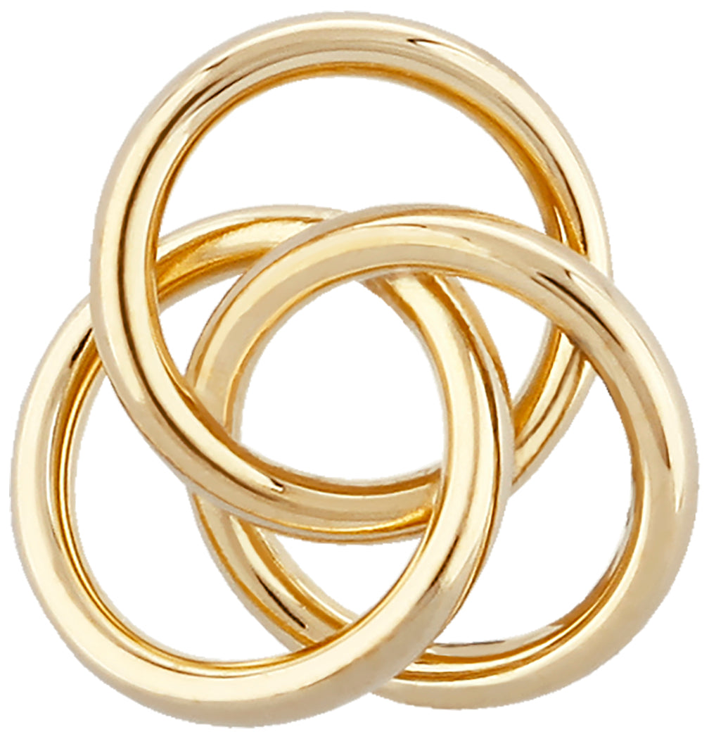 14K Yellow Gold Large Love Knot Stud Earrings