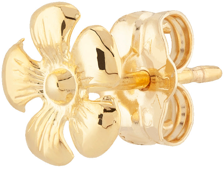 14K Yellow Gold Flower Stud Earrings