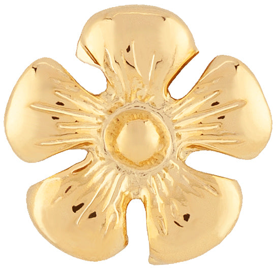 14K Yellow Gold Flower Stud Earrings