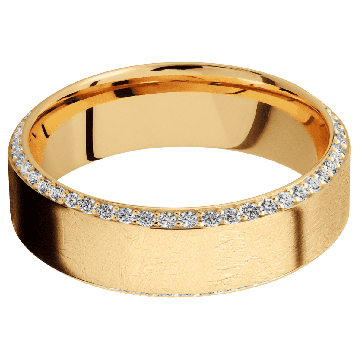 10K Yellow Gold + Distressed , Polish Finish