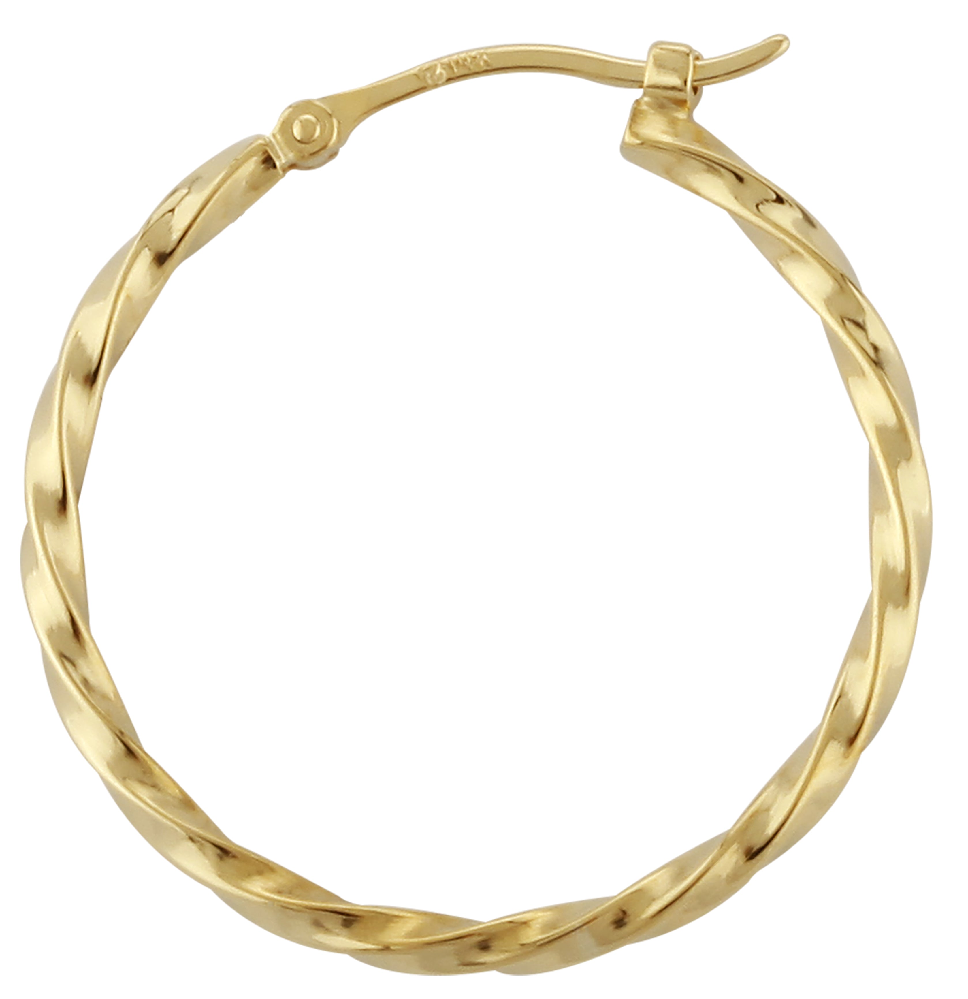 14K Yellow Gold Twist Tube Hoops