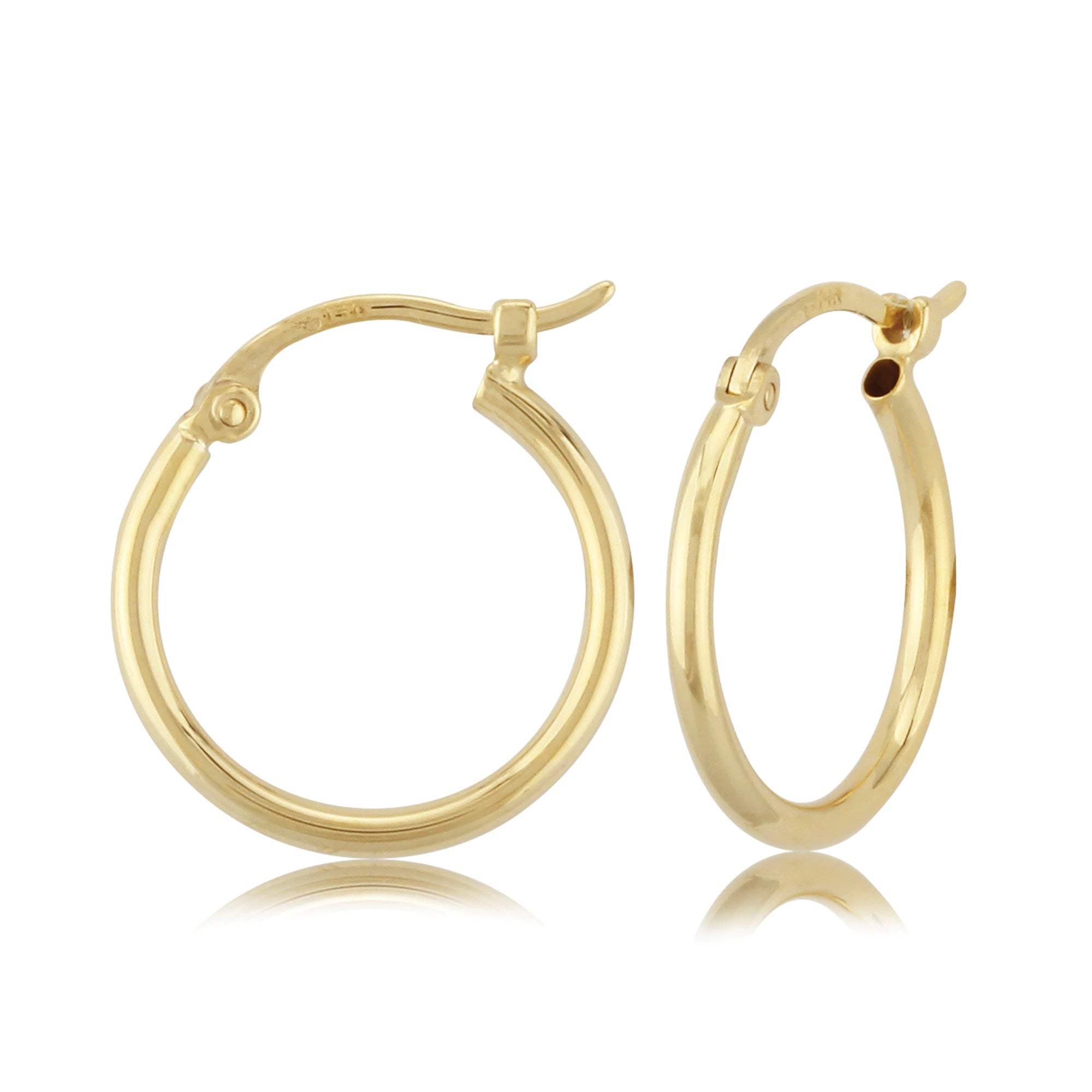 14K Yellow Gold Medium Hoop Earrings