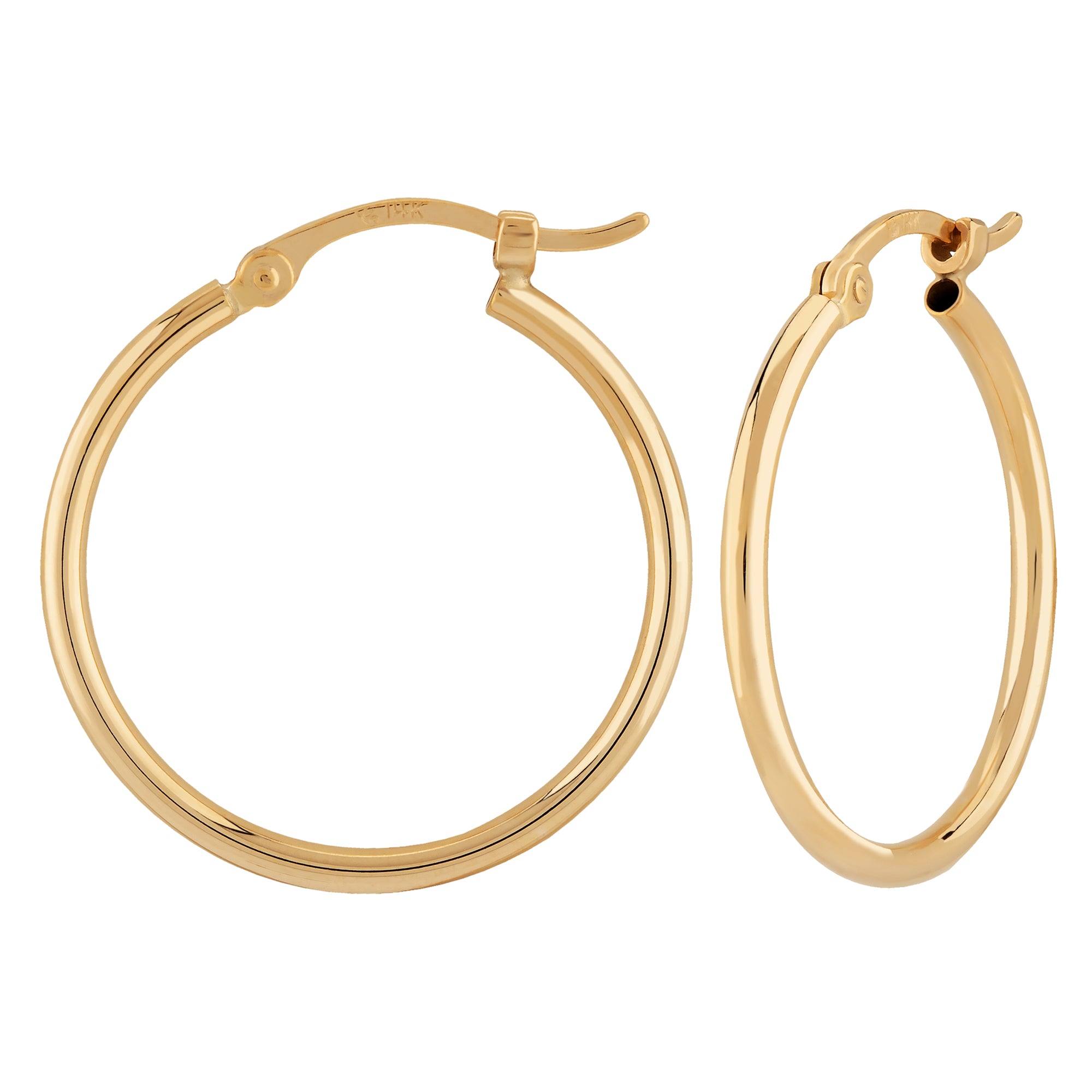 14K Yellow Gold 20mm Hoop Earrings