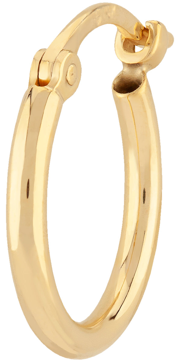 14K Yellow Gold 12mm Hoop Earrings