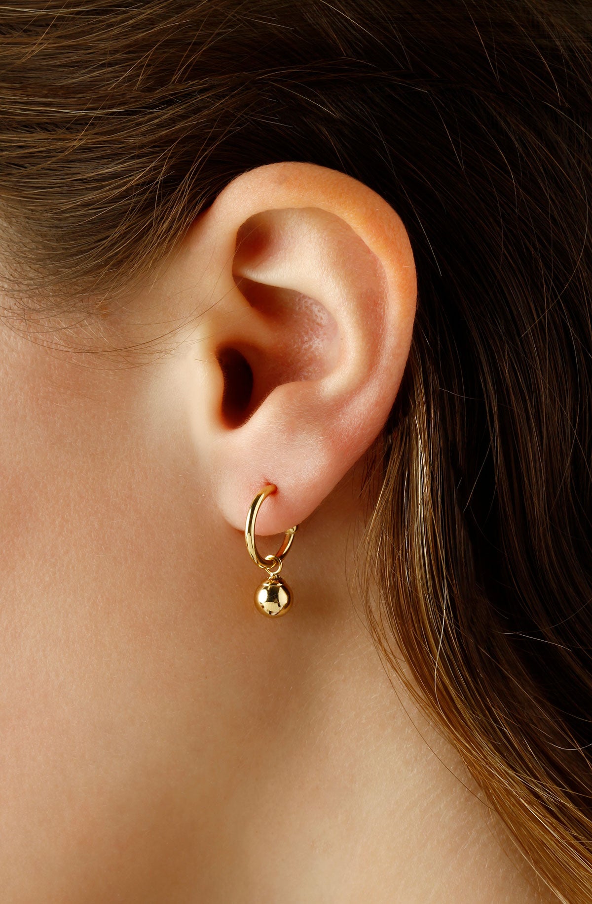 14K Yellow Gold 12mm 6m Ball Drop Earring