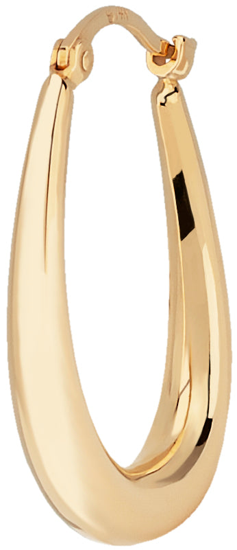 14K Yellow Gold U-Shaped Hoop Earrings