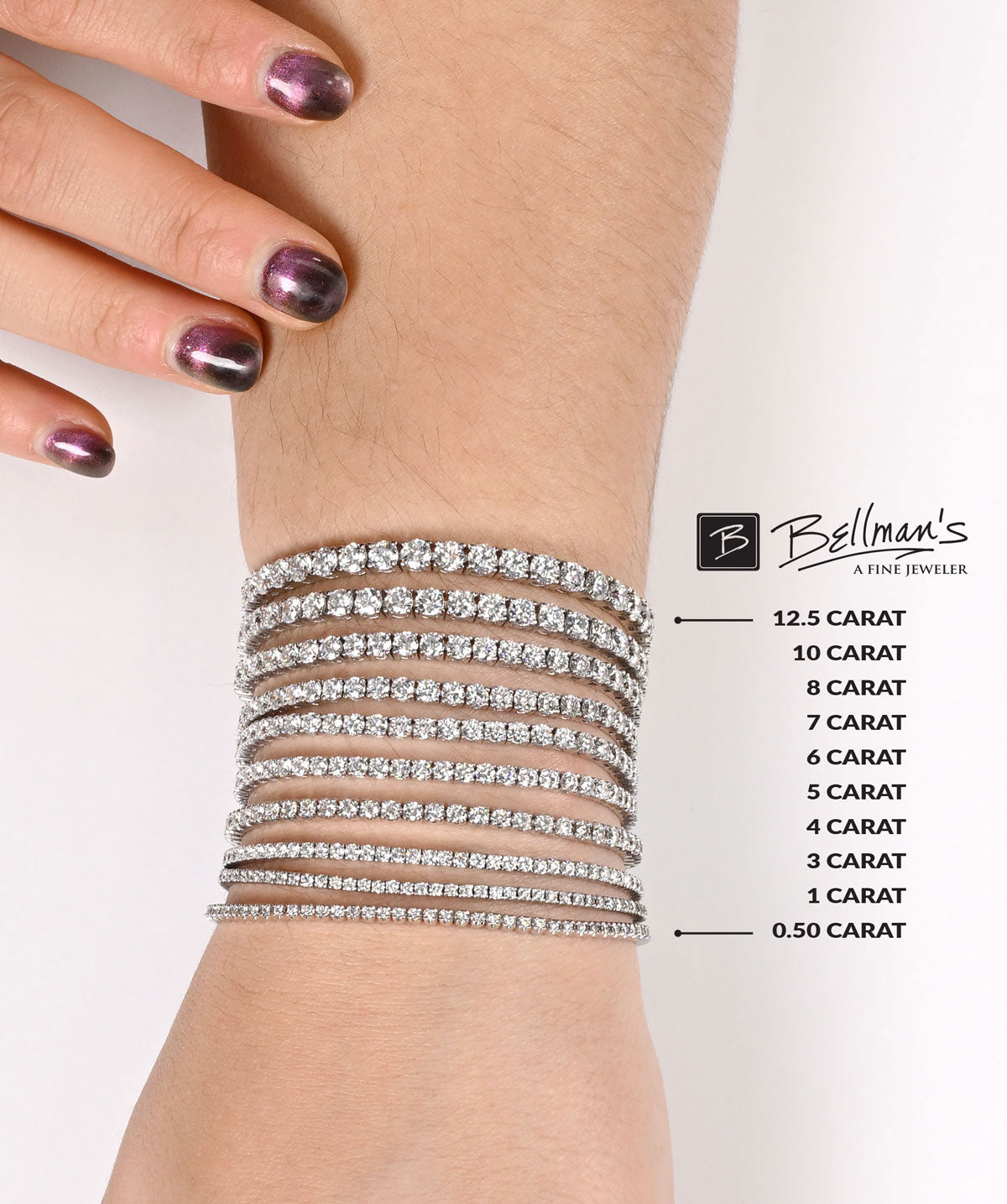 14K Gold Natural Diamond Tennis Bracelets