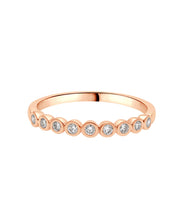 Zeghani - 14K Rose Gold Bezel Diamond Band