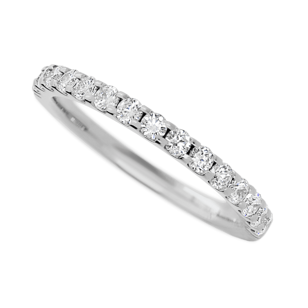 Platinum band with 15 Round Lab Grown Diamond having TCW-.45