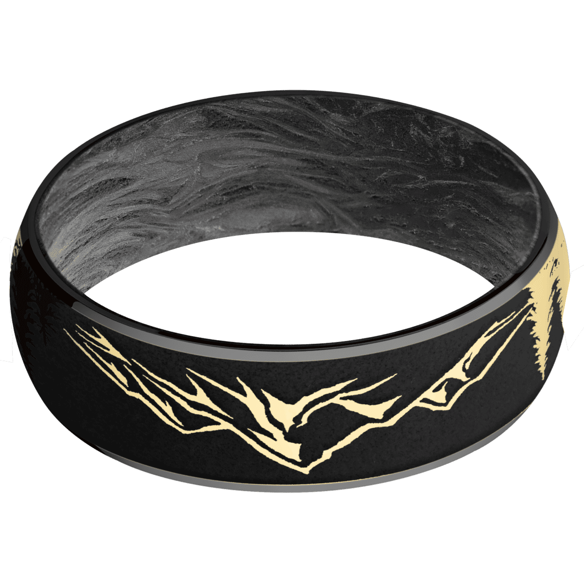 Zirconium + Polish Finish + Forged Carbon Fiber