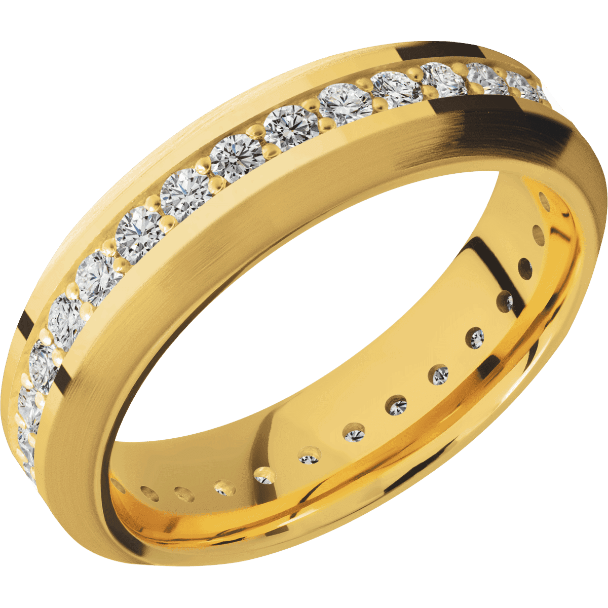 18K Yellow Gold + Polish , Satin Finish