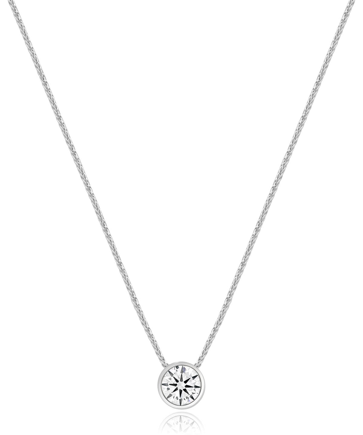 14K White Gold 0.50ctw Diamond Bezel Slide Pendant