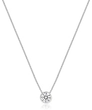 14K White Gold 0.50ctw Diamond Bezel Slide Pendant