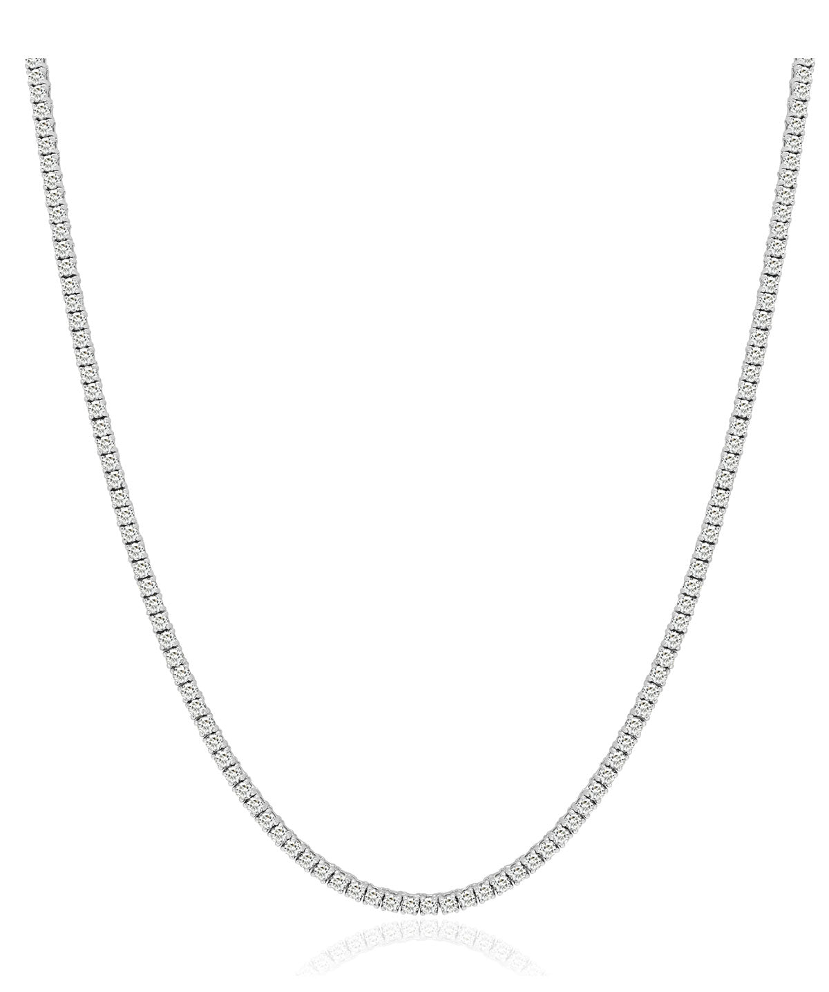 14K White Gold Diamond Tennis Necklace 8.00cttw