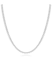 14K White Gold Three Prong Lab Grown Diamond Tennis Necklace 15.00cttw