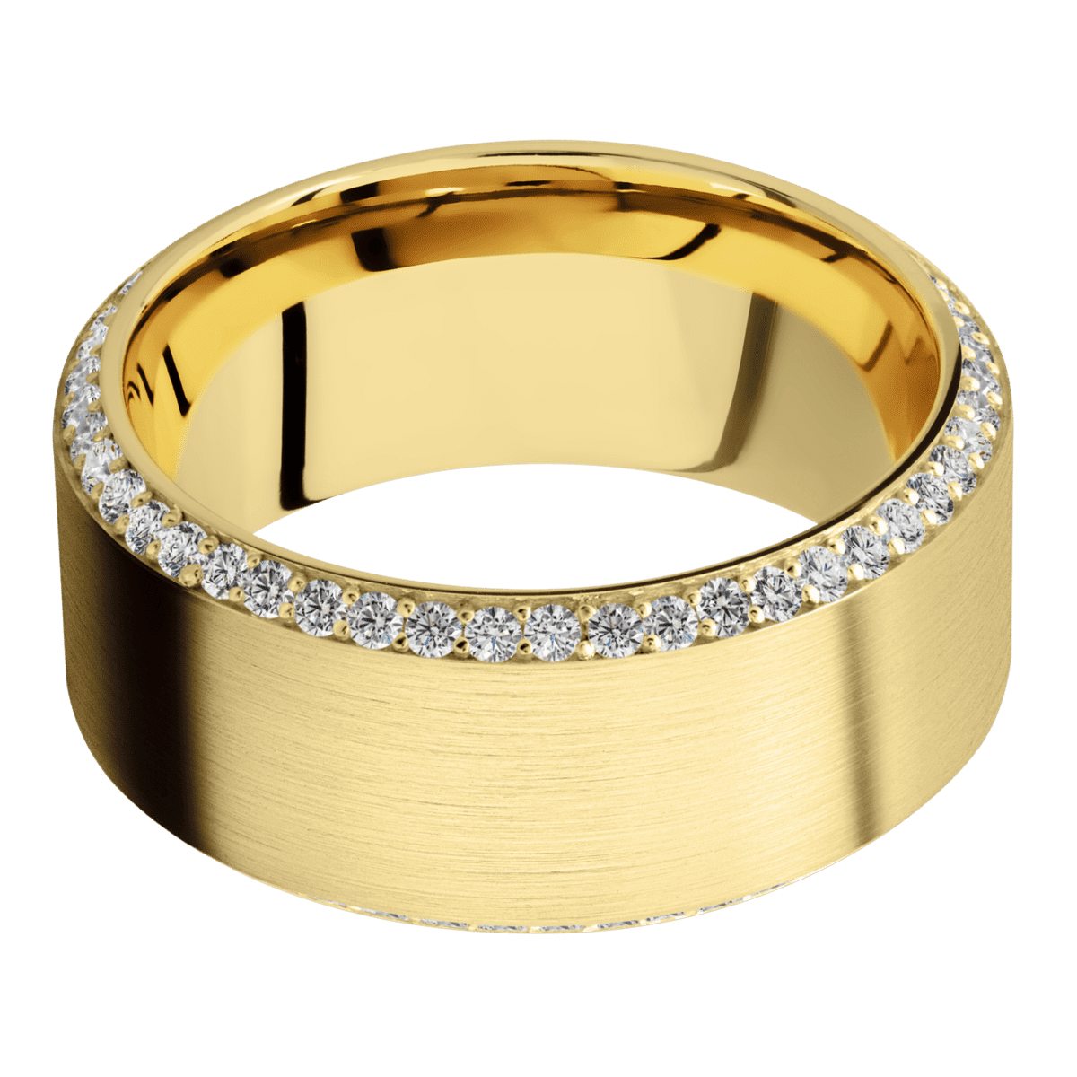 14K Yellow Gold + Satin , Polish Finish