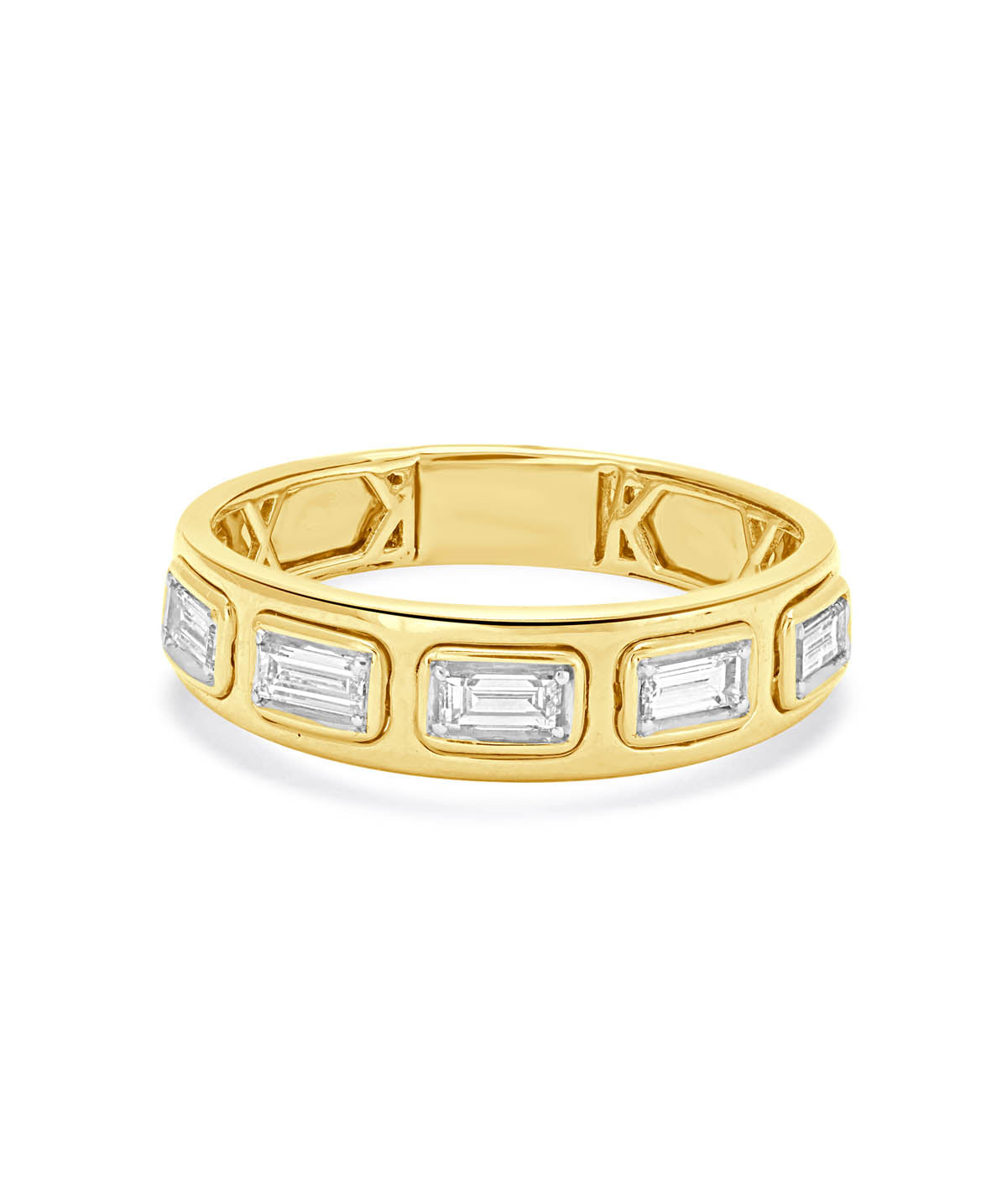 14K Yellow Gold Bezel Set Diamond Ring