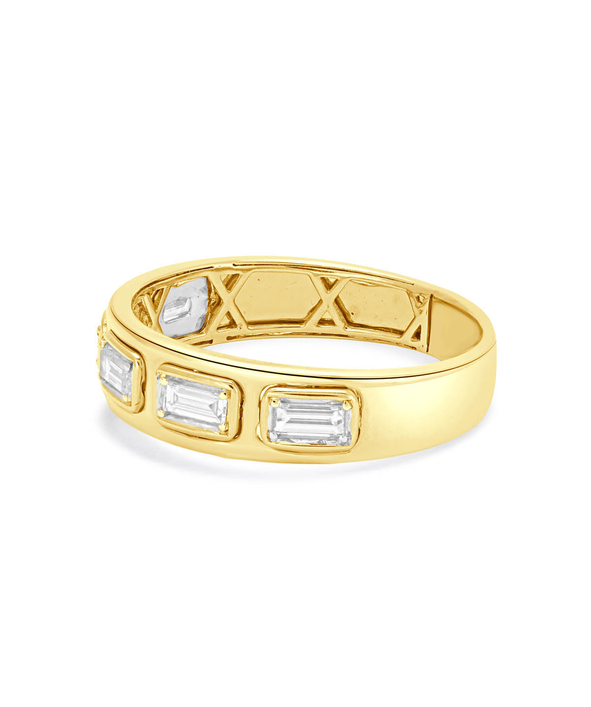 14K Yellow Gold Bezel Set Diamond Ring
