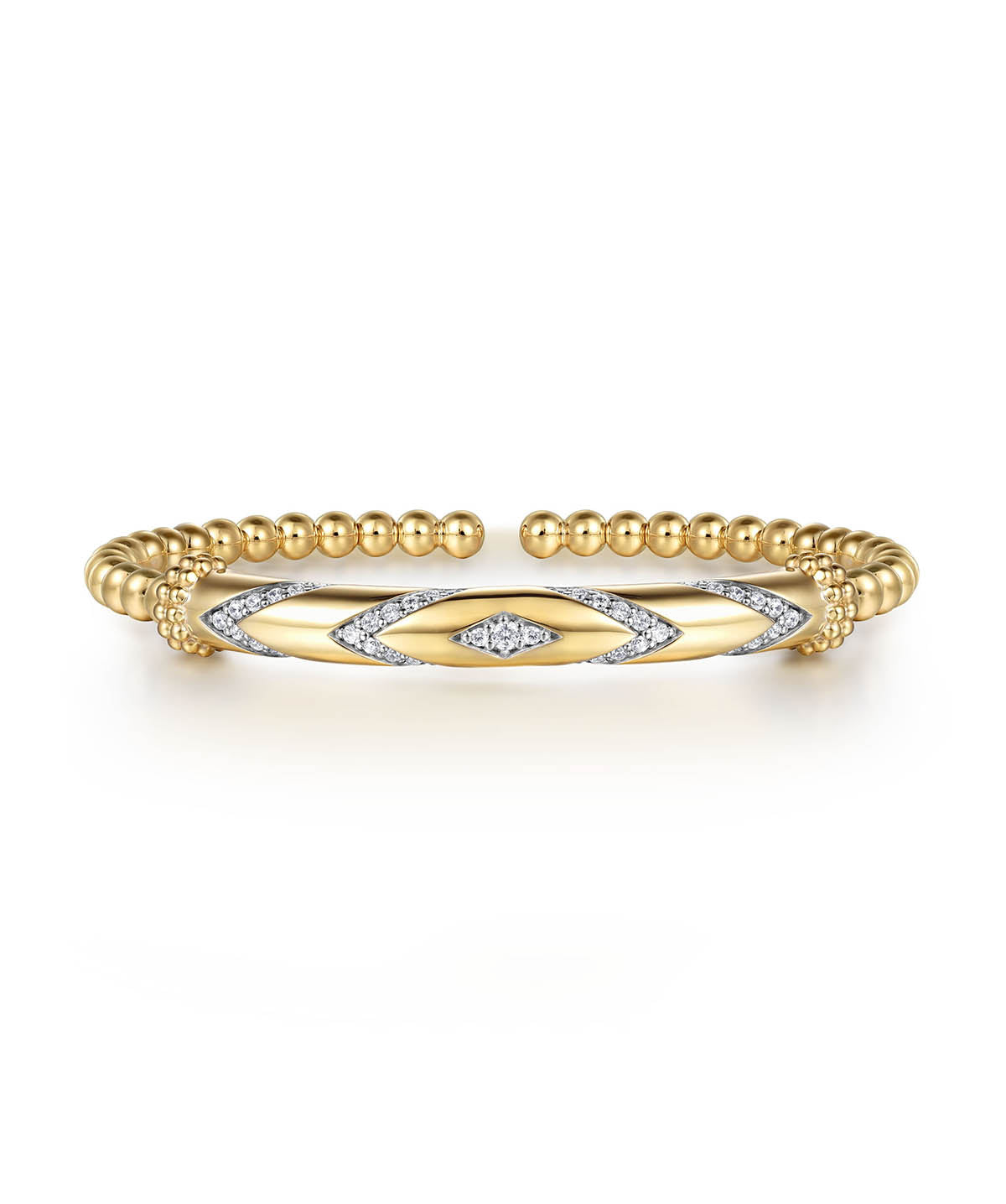 2025 Limited Edition 14K Yellow Gold Bujukan Diamond Chevron Bangle Bracelet