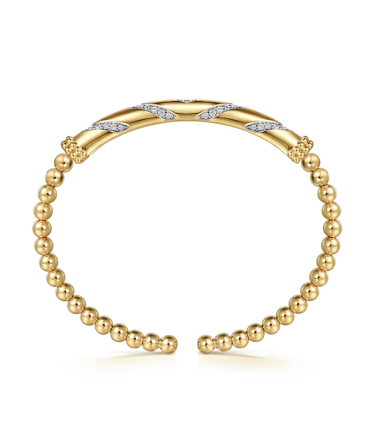 2025 Limited Edition 14K Yellow Gold Bujukan Diamond Chevron Bangle Bracelet