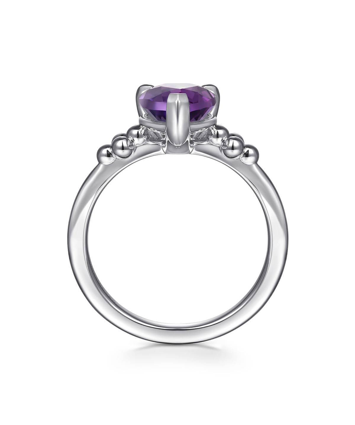 925 Sterling Silver Pear Amethyst Bujukan Ring