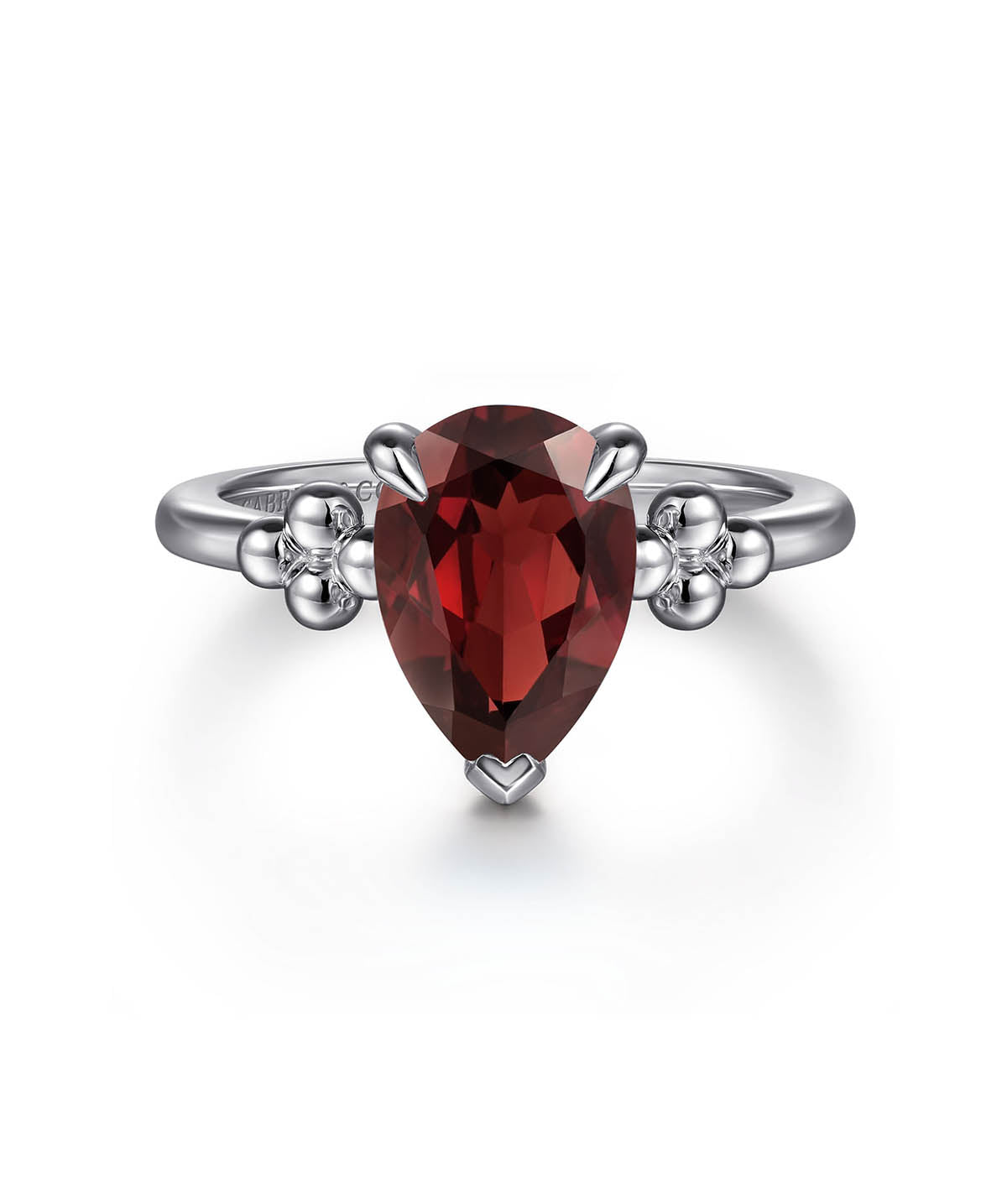 925 Sterling Silver Pear Garnet Bujukan Ring