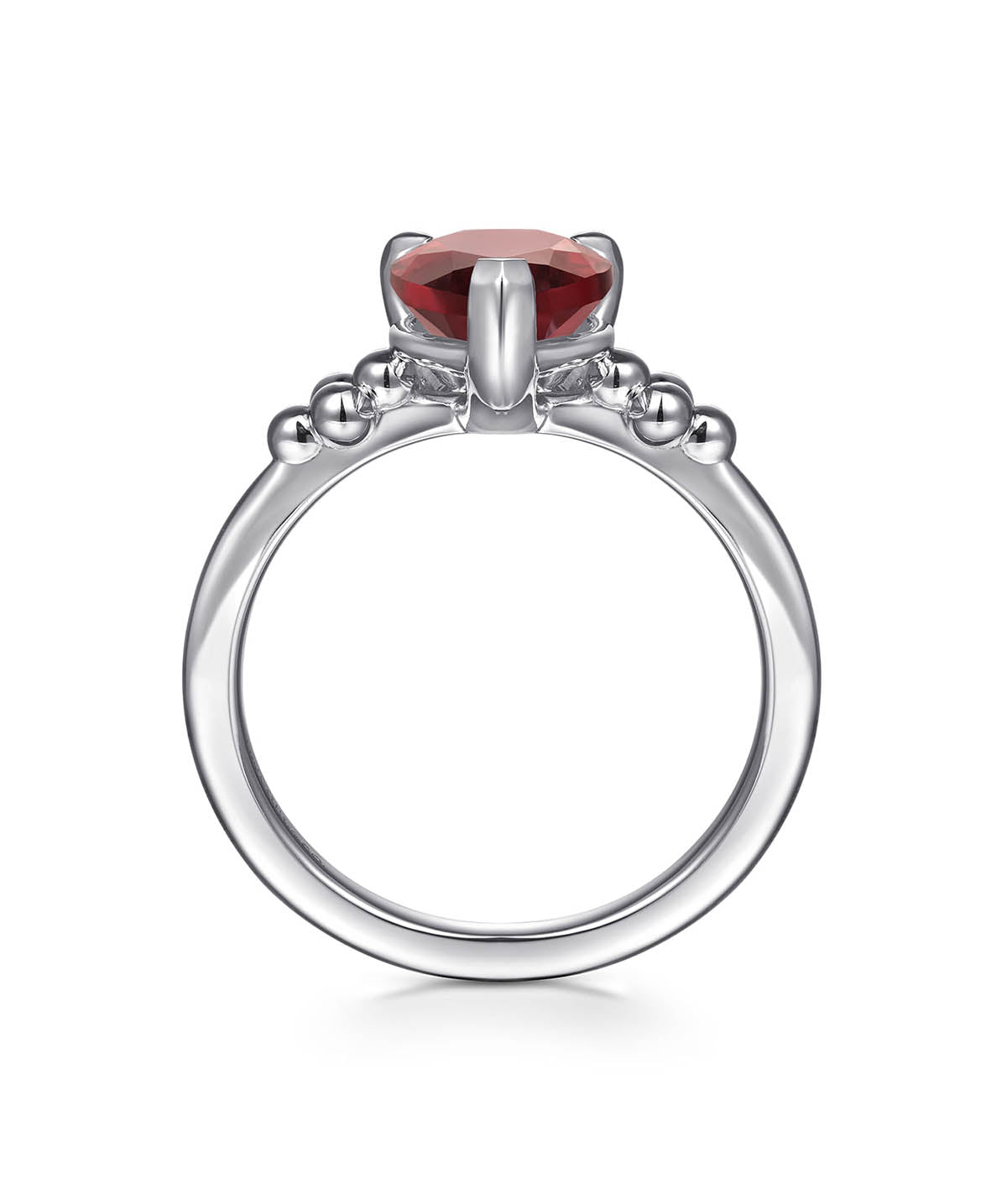 925 Sterling Silver Pear Garnet Bujukan Ring