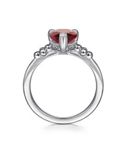 925 Sterling Silver Pear Garnet Bujukan Ring