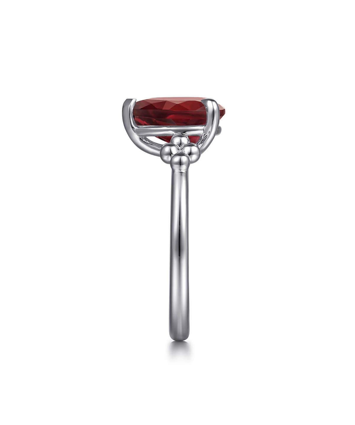 925 Sterling Silver Pear Garnet Bujukan Ring