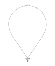 925 Sterling Silver Blue Topaz Angel Pendant Necklace