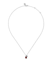 925 Sterling Silver Pear Garnet Bujukan Pendant Necklace