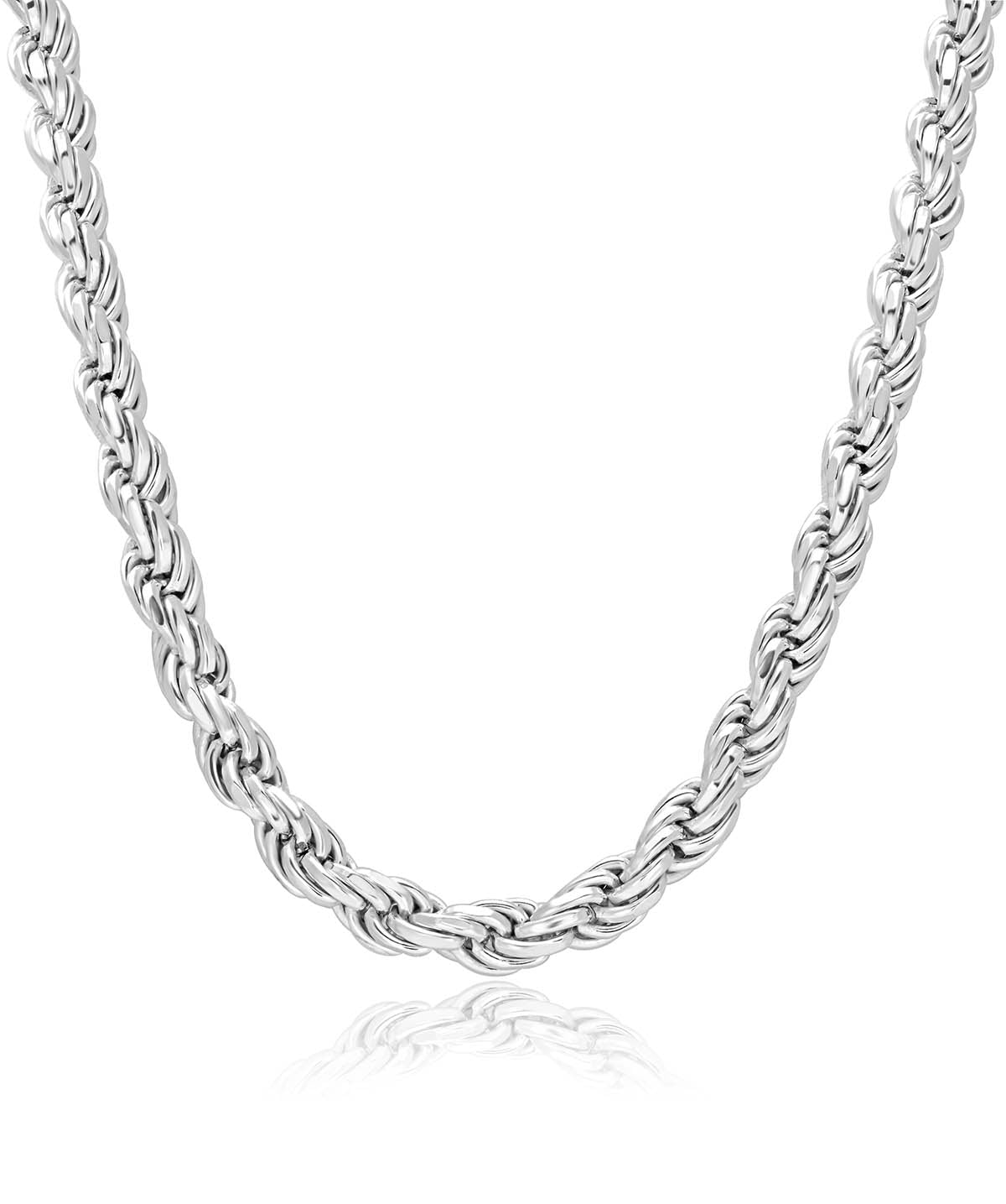 Sterling Silver Rhodium Plated 5mm Rope Chain