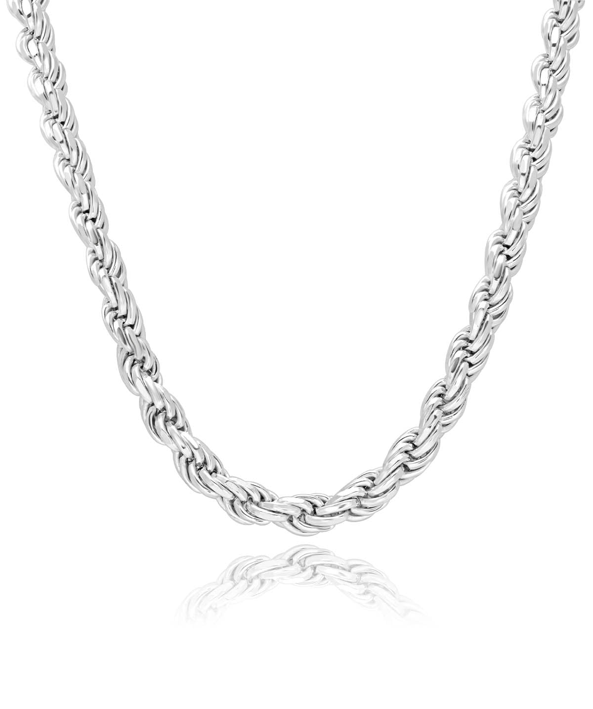 Sterling Silver Rhodium Plated 5mm Rope Chain