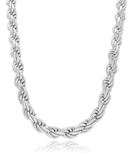 Sterling Silver Rhodium Plated 7mm Rope Chain