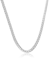 Sterling Silver Rhodium Plated 4mm Franco Chain
