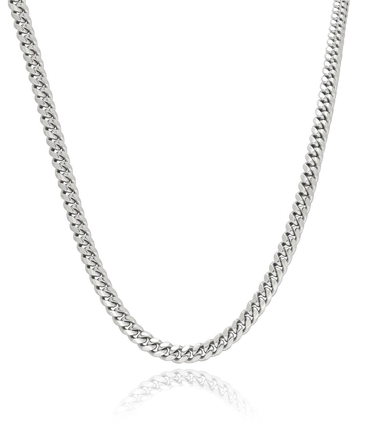 Sterling Silver Rhodium Plated 4mm Miami Cuban Chain