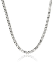 Sterling Silver Rhodium Plated 4mm Miami Cuban Chain