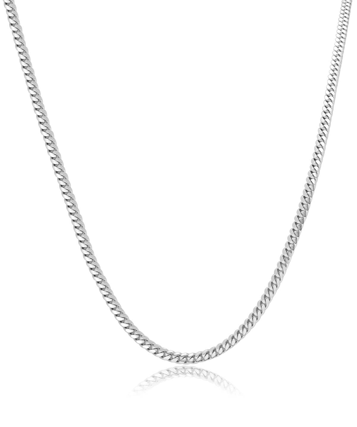 Sterling Silver Rhodium Plated 3mm Miami Cuban Chain