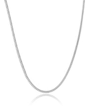 Sterling Silver Rhodium Plated 2mm Miami Cuban Chain
