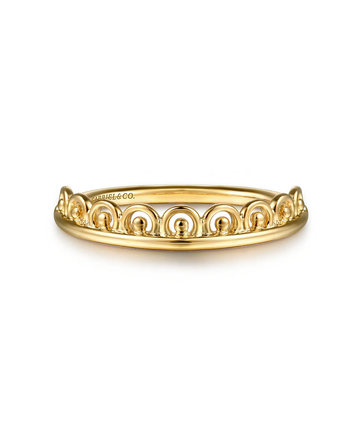 14K Yellow Gold Bujukan Crown Stackable Ring