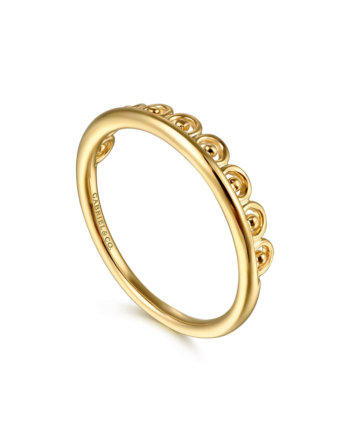 14K Yellow Gold Bujukan Crown Stackable Ring