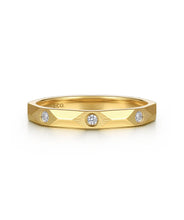 14K Yellow Gold Diamond Cut Stackable Ring