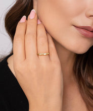 14K Yellow Gold Diamond Cut Stackable Ring