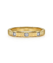 14K Yellow Gold Diamond Cut Stackable Ring