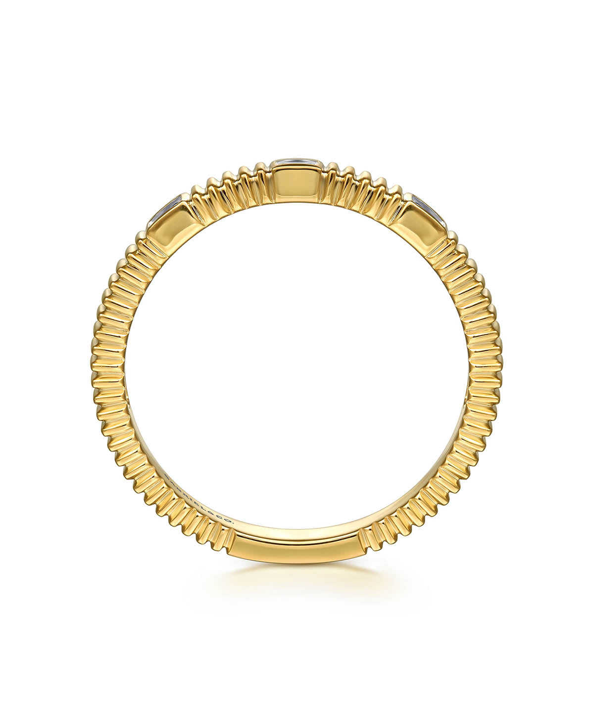 14K Yellow Gold Diamond Cut Stackable Ring