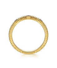 14K Yellow Gold Diamond Cut Stackable Ring