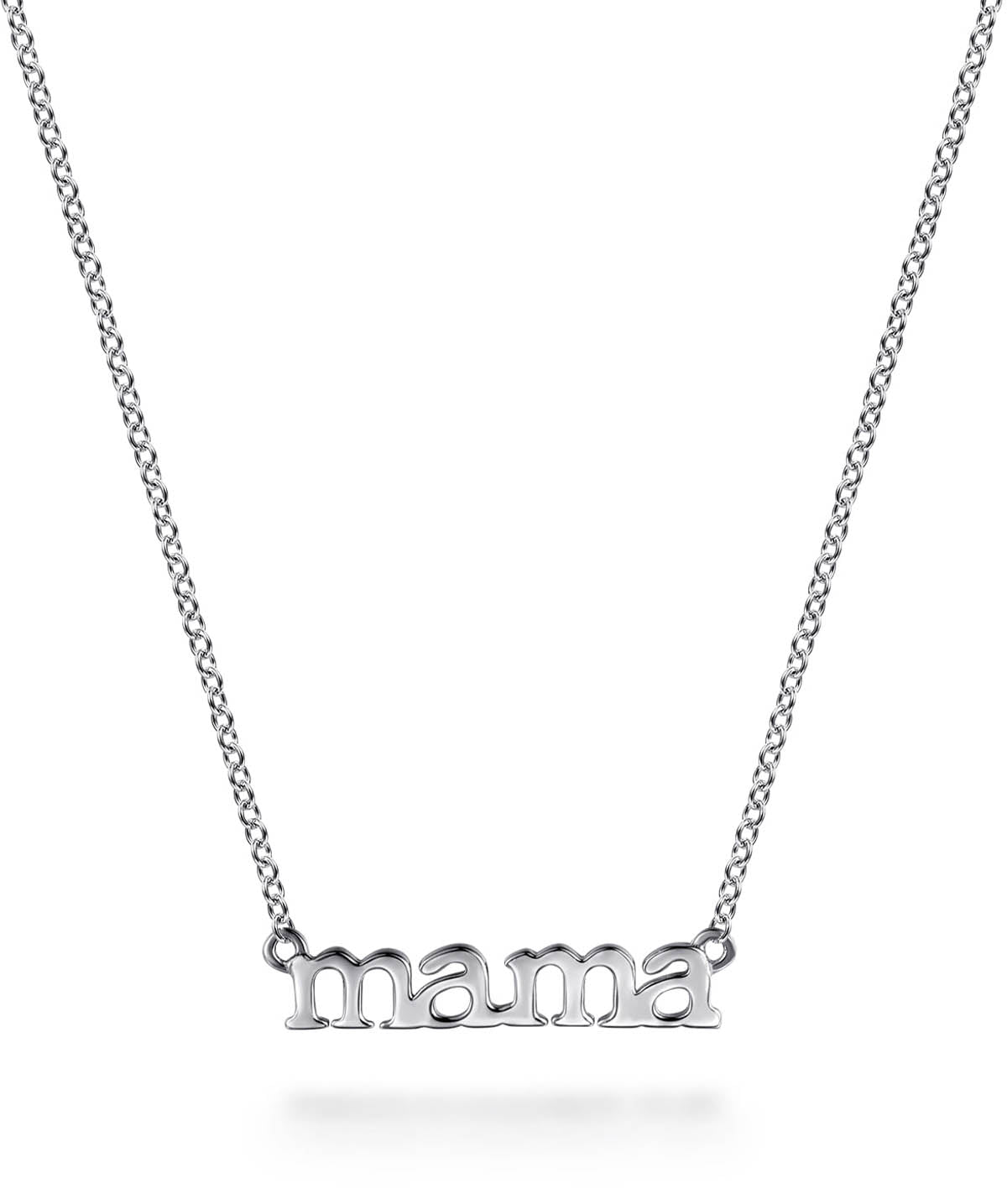 14K White Gold MAMA Necklace
