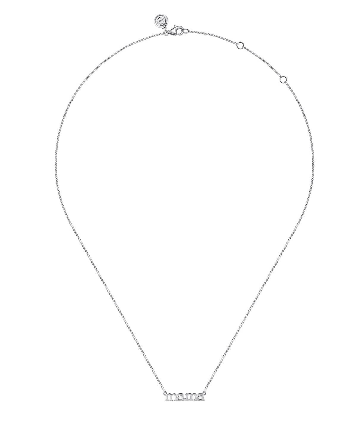 14K White Gold MAMA Necklace