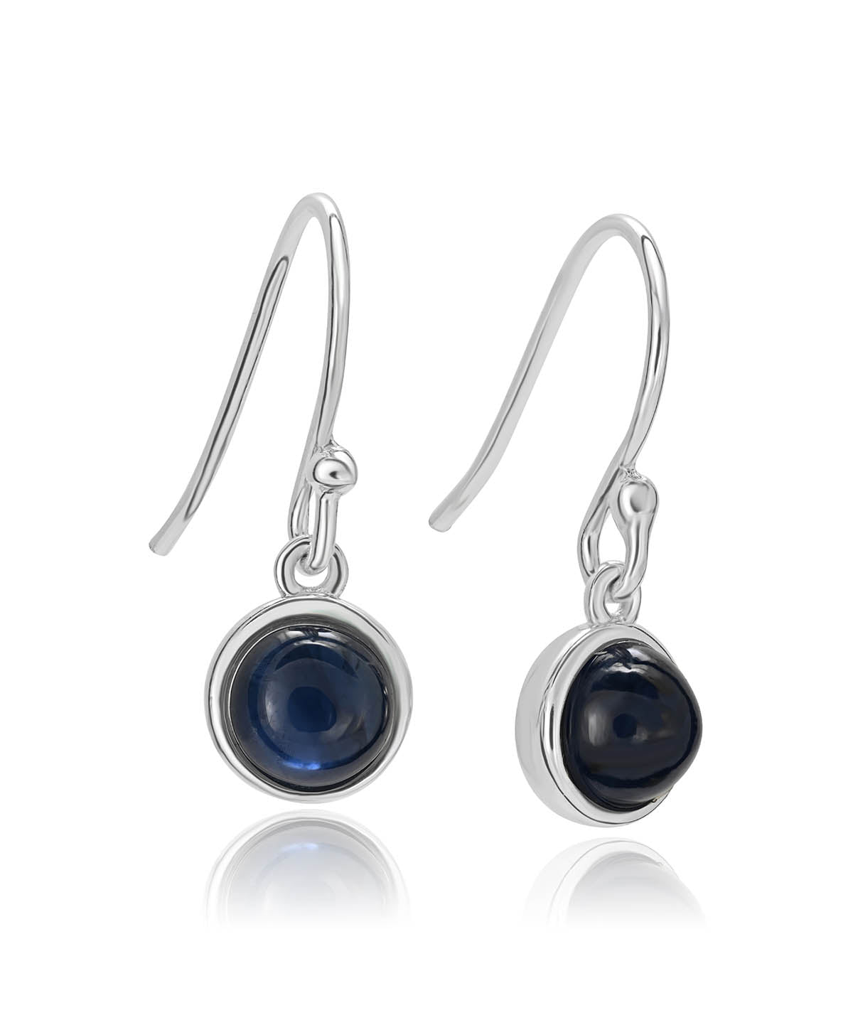 Sterling Silver Bezel Set Sapphire Dangle Earrings